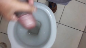 Cumming in bathroom