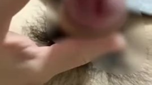 Japanese guy playing with his own dick