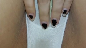 Pee in white panties