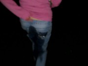 My HOT Female desperation and pissing my jeans at night on public