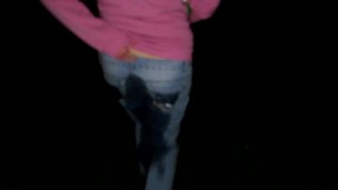 My HOT Female desperation and pissing my jeans at night on public