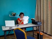 SEXRETARY Secretary shows pussy The boss shoots a naked secretary on video 1/16