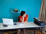 SEXRETARY Secretary shows pussy The boss shoots a naked secretary on video 16/16