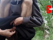 Getting Naked An Making My Big White Cock Cum In The Woods!