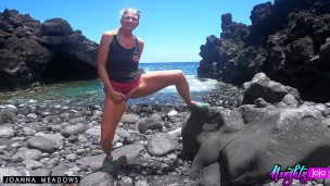 Pit Stops - Pissing on my Maui hike - Pissing MILF Joanna Meadows - NaughtyJoJo