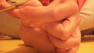 Nicoletta's great feet in this homemade pedicure