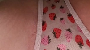 Peeing in my strawberry undies 