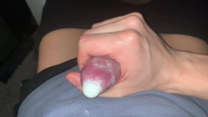 Use Condom close up Huge Cumshot sperm inside Handjob Big load Uncutcock Amateur Jerk off 4k 60fps