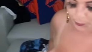 Spitting on my tits for blowjob 