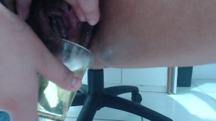 Stepmommy Pisses In a Small Glass Then Drinks Her Own Pee For The First Time!