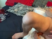 Mistress inserting 9in butt plug in subs ass 13/16