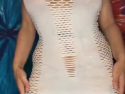 Lingerie body display with pussy peakaboo 