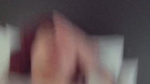 Sissy jerks off eats cum