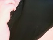 I tuck a vibe into my pants and play with my nipples until I cum