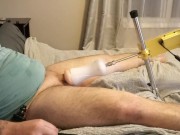 Amateur guy cums from fleshlight fucking machine