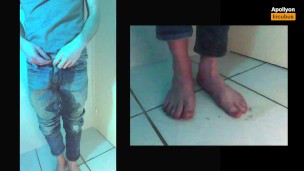 (60fps) Hot Twink holds but ultimately pisses on himself barefoot + Bonus - Apollyon_Incubus