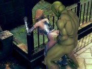 Female knight lose to monster ork - episode.2 9/16