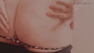 JOI with short shorts and oil rubbing! 