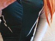 Redhair Sexy Mary Jane Spider Girl streptease in latex suit titjob cosplay uncensored 