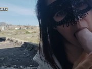 Lika Lax in full view on the construction site fucked herself in the throat and hard squirted 9/16