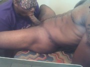 COLLEGE EBONY SWALLOWS LITTLE THICK RIPPED DICK!!! 8/16
