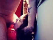 BLINDFOLDED, HELD DOWN, FACE FUCKED AND COVERED IN HUGE FACIAL 14/16