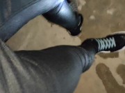 Rewetting My Skinny Jeans And Vans In Parking Lot 15/16