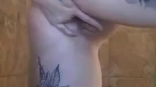 Playing with my pussy in the shower