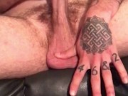Edging male uses cum as Lubricant 