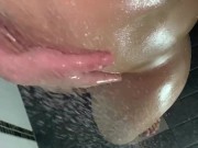 Close up Milky nipple play