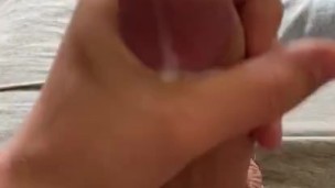 student jerking off dick after study cumming on himself