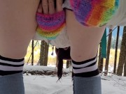 Nerdy Faery's Rear View Snowy Piss 8/16