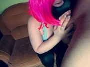 When I see my husband's cock, I drop everything and start sucking it 1/16