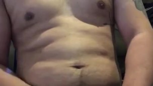 Home-Office Jerk Off, cum and swallow 