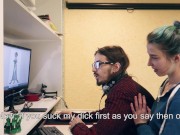 Stepsister seduces a nerd to copy his physics text. 3/16