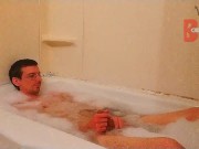 Fucking Jill's tight ass hard in the bathtub! Big white cock fucks tight sex doll ass! (Bestvibe)