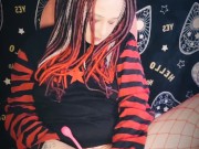 Solo Monster Dildo Play