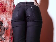 Desperate & topless in my black jeans. Oh no I pissed myself! 6/16