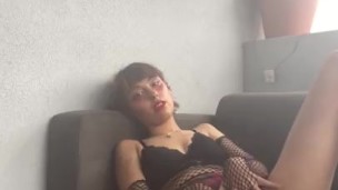 Quick squirt on balcony 