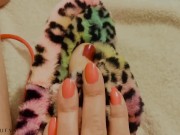 Short skirt, legs, feet, toes, and lotion!  16/16