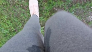 Extreme Yoga Porn - Nicoletta gets her yoga pants completely wet in a public park - Extreme pee  exposed - RedTube