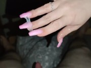  After 3 Days of Abstinence he was allowed to cover my whole long nails with cum *huge cumflow* 15/16