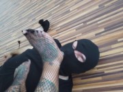 Blonde Tattooed Lady And Her Foot Slave 8/16