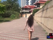 Thai teen girlfriend looks hot in a dress but better with a cock inside her holes 5/16
