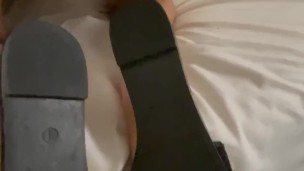 Black Shows Off Her Ebony Feet in Shoes & Her Ass/Pussy