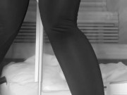 pissing and brings herself to orgasm, squirting milky tits 10/16