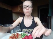 Pasta for breakfast | Food fetish | Sitophilia