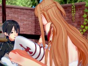 Asuna swallows Kirito's load before riding his face - Sword Art Online Hentai 4/16