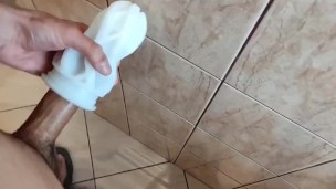 Guy fucks fake pussy and cumming hard (full version is only for fans)