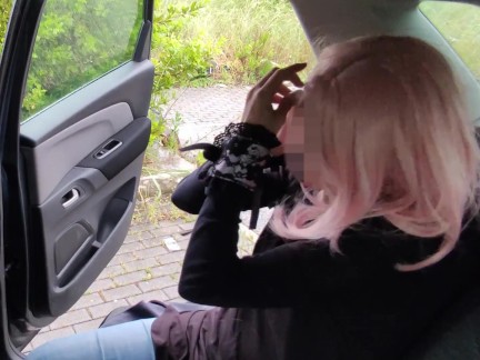 Dogging my wife in public car parking and jerks off an voyeur while it rains - MissCreamy